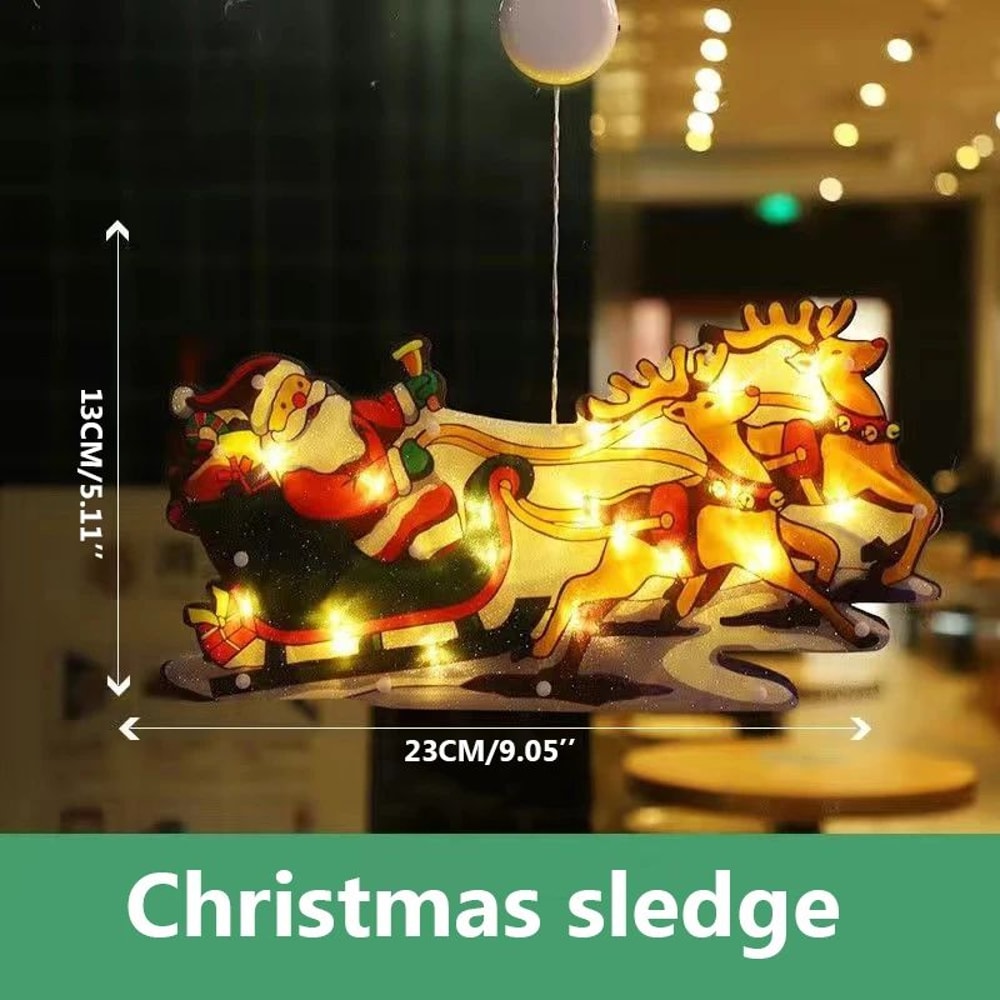 LED Christmas Window Hanging Suction Light Festive Decorative Lamp For Home Shop Display 11
