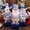 Nordic Blue Christmas Plush Hanging Dolls Stretchy Santa Reindeer Snowman Tree Ornaments 0