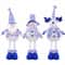 Nordic Blue Christmas Plush Hanging Dolls Stretchy Santa Reindeer Snowman Tree Ornaments 3