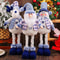 Nordic Blue Christmas Plush Hanging Dolls Stretchy Santa Reindeer Snowman Tree Ornaments 4