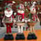 3pcs Christmas Standing Doll Set Santa Claus Snowman Reindeer Plush Holiday Decorations 0