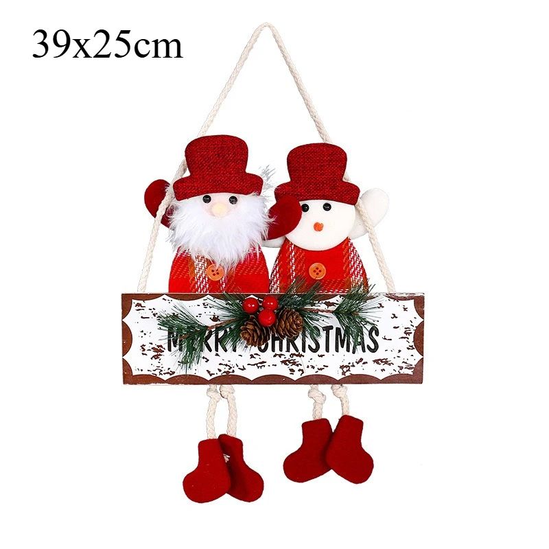 DoubleHead Christmas Door Hanging Decoration Snowman Reindeer Holiday Pendant 5