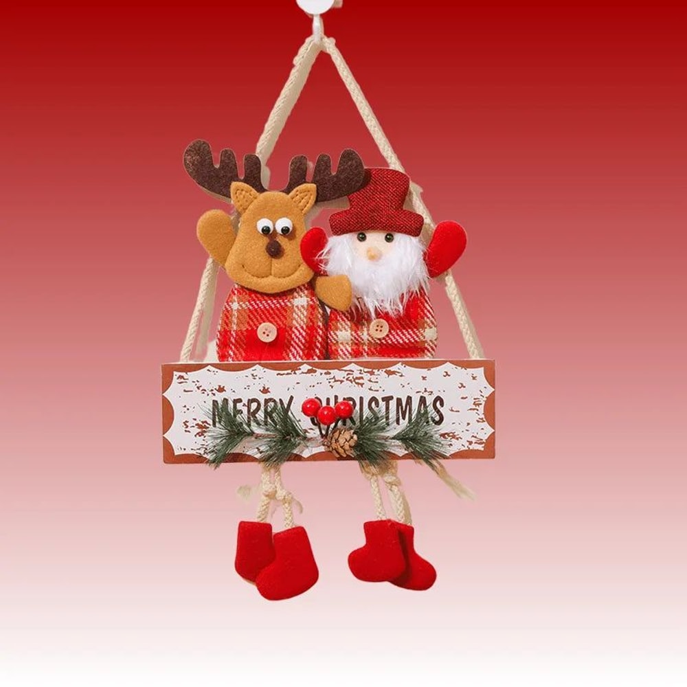 DoubleHead Christmas Door Hanging Decoration Snowman Reindeer Holiday Pendant 6