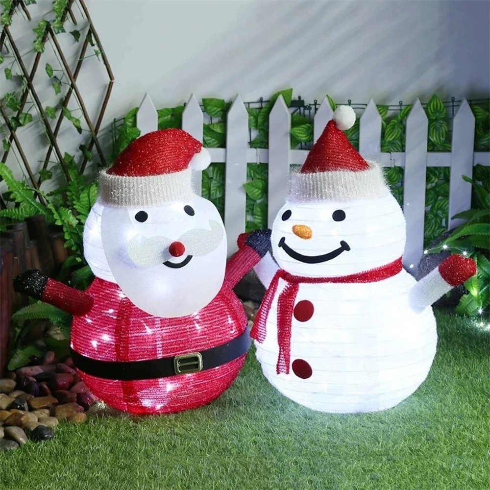 LED Santa Claus Snowman Garden Stake Lights Waterproof Christmas Lawn Decoration With 40 LEDs 1
