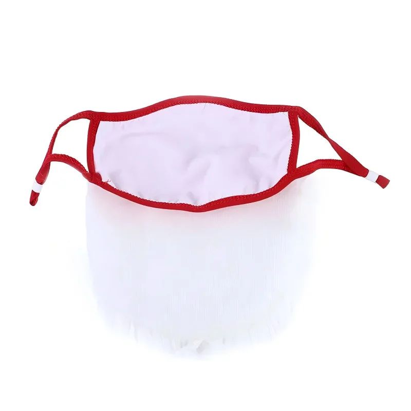 Santa Claus Beard Mask Costume Prop Red White Christmas Holiday Prank Mask 0