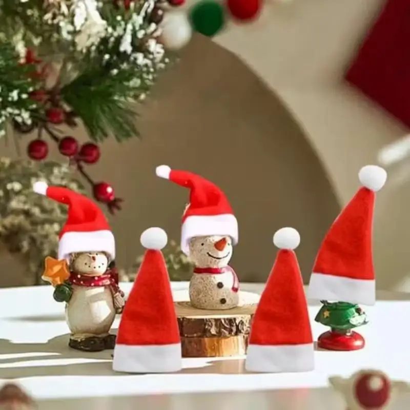 Mini Santa Hat Cutlery Holders Christmas Tableware Fork Knife Decoration Bags 1