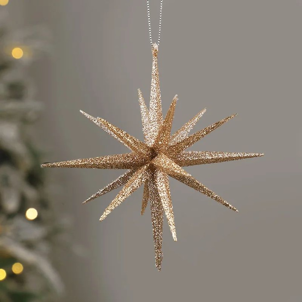 Glitter Exploding Star Christmas Ornament Hanging Star Tree Decoration 3