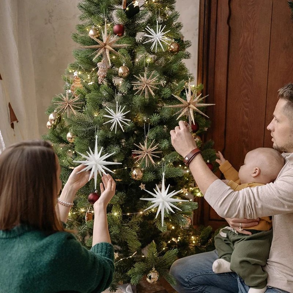 Glitter Exploding Star Christmas Ornament Hanging Star Tree Decoration 5