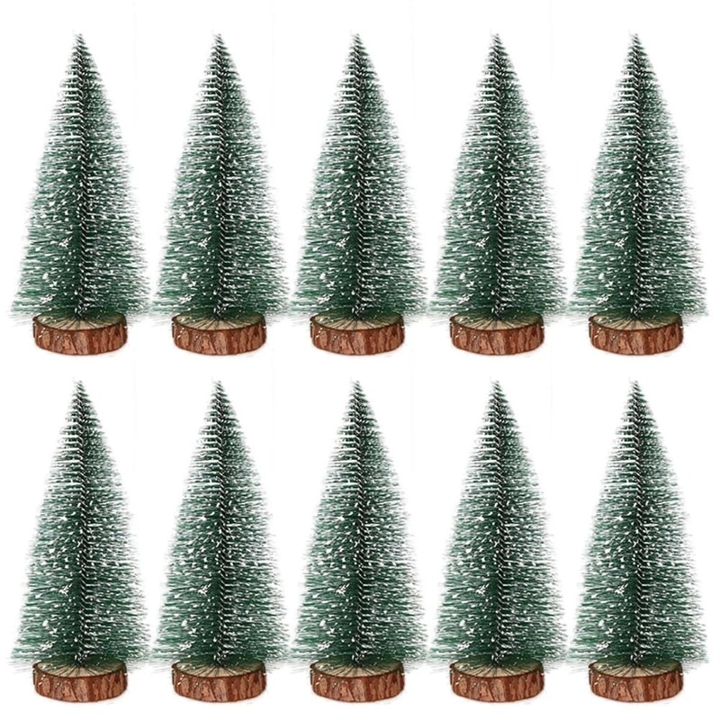 Snow Flocked Mini Christmas Trees DIY Miniature Pine Decorations For Holiday Displays 5