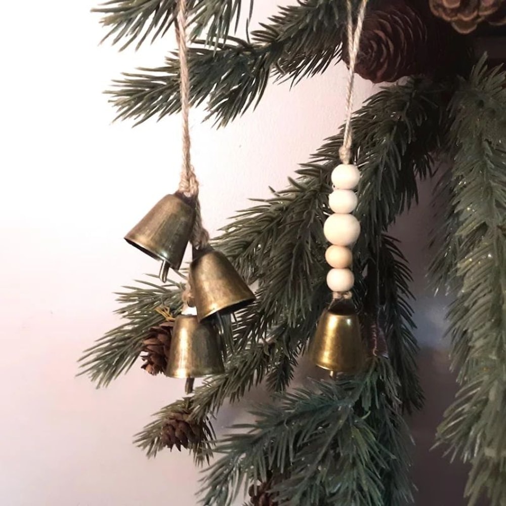 Vintage Hanging Cow Bells Christmas Ornaments Rustic Antique Bell Tree Decorations 3
