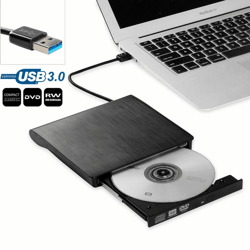 usb 3.0 slim external cd/dvd drive for laptop & pc | portable high-speed media transfer