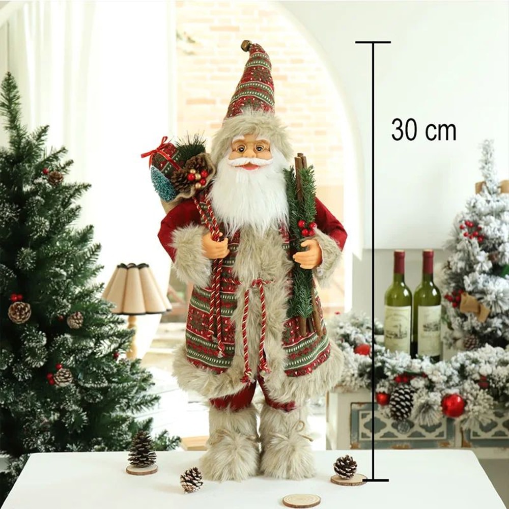 Standing Santa Claus Christmas Figurine Festive Holiday Window Table Decoration 5