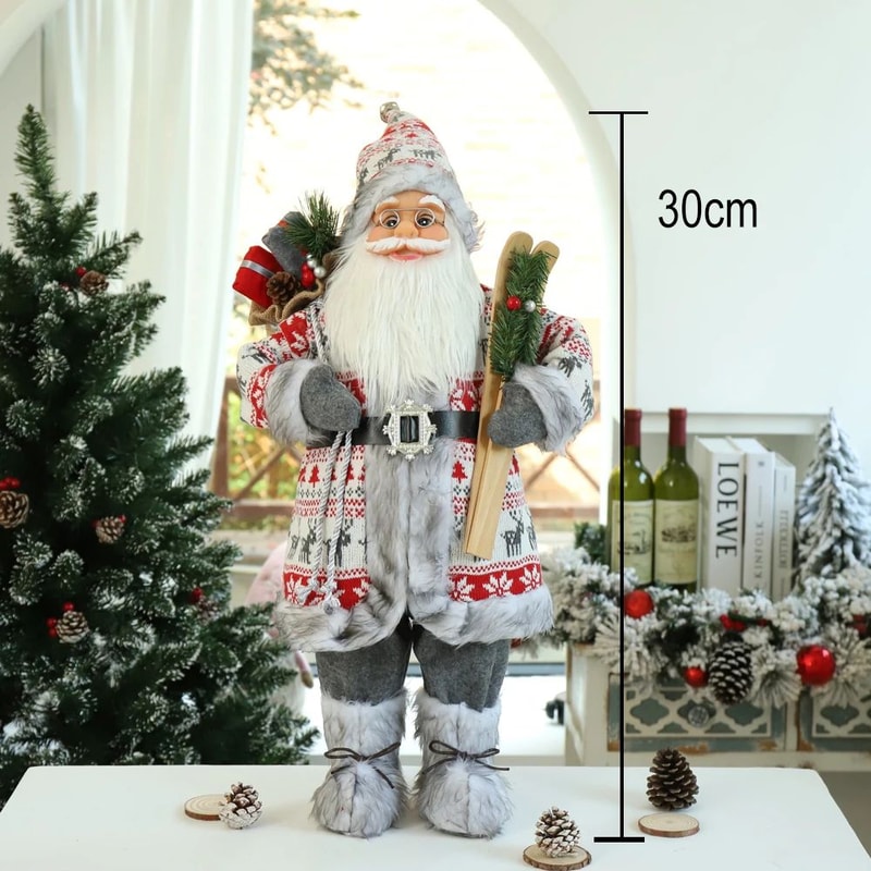 Standing Santa Claus Christmas Figurine Festive Holiday Window Table Decoration 11
