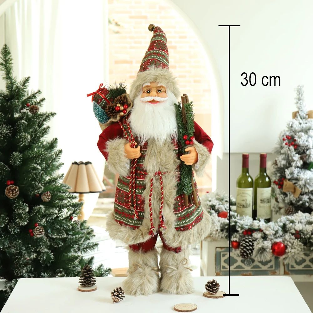 Standing Santa Claus Christmas Figurine Festive Holiday Window Table Decoration 12