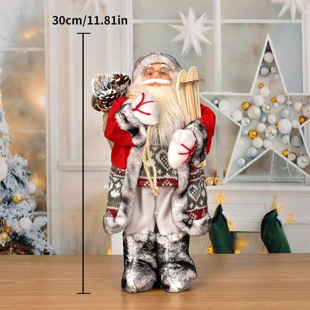 Standing Santa Claus Christmas Figurine Festive Holiday Window Table Decoration 14