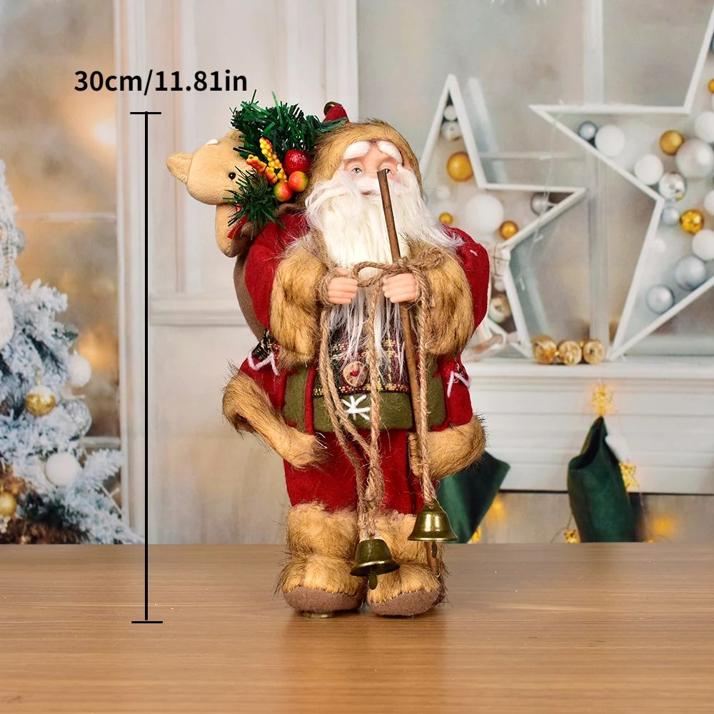 Standing Santa Claus Christmas Figurine Festive Holiday Window Table Decoration 16