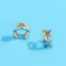 Punk Gold Silver CrissCross Huggie Hoop Earrings Geometric Mixed Metal Ear Bone Jewelry 1