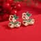 Christmas Rhinestone Snowflake Elk Stud Earrings Pearl Holiday Jewelry For Women 0