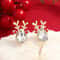 Christmas Rhinestone Snowflake Elk Stud Earrings Pearl Holiday Jewelry For Women 3