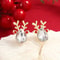 Christmas Rhinestone Snowflake Elk Stud Earrings Pearl Holiday Jewelry For Women 3
