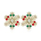 Christmas Rhinestone Snowflake Elk Stud Earrings Pearl Holiday Jewelry For Women 6