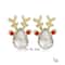 Christmas Rhinestone Snowflake Elk Stud Earrings Pearl Holiday Jewelry For Women 7