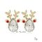 Christmas Rhinestone Snowflake Elk Stud Earrings Pearl Holiday Jewelry For Women 7