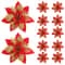 Glitter Christmas Flower Tree Ornaments Artificial Poinsettia Decorations For Holiday Home Decor 7