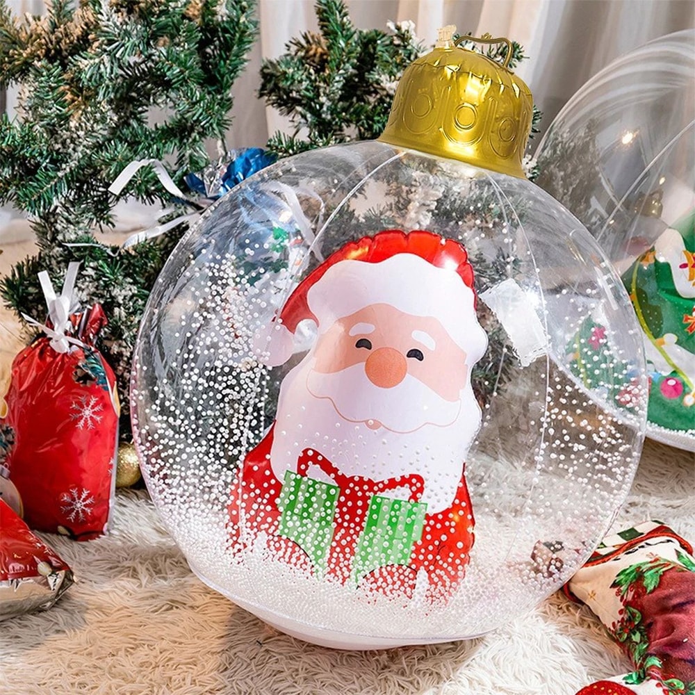 Giant Transparent Inflatable Christmas Ball Outdoor PVC Holiday Yard Decoration 2