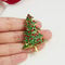 Christmas Tree Rhinestone Brooch Pin Green Enamel Holiday Star Jewelry Badge 1