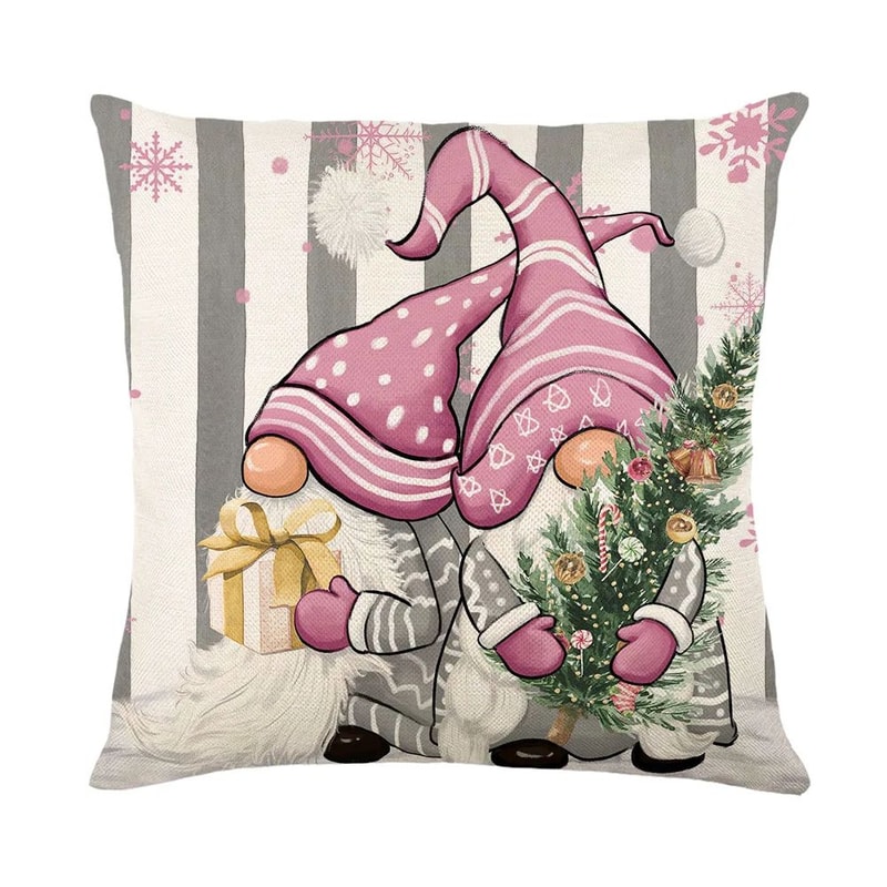 Christmas Snowman Throw Pillow Cover Festive Linen Cushion Case For Sofa Holiday Decor 6
