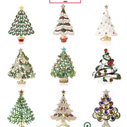rhinestone enamel christmas tree brooch pin – festive holiday lapel jewelry for women & men