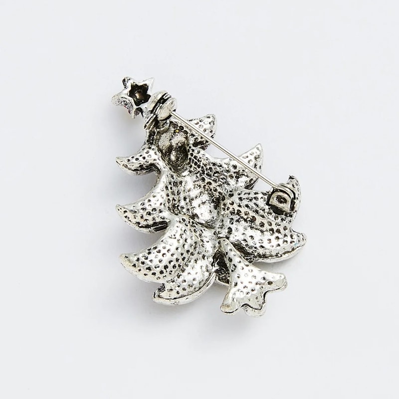 Vintage Rhinestone Christmas Tree Brooch Pin Sparkling Enamel Holiday Lapel Jewelry For Women Men 3