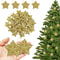 24pcs Gold Glitter Star Christmas Ornaments Sparkling Hanging Tree Decorations For Holiday Party 6
