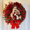 Christmas Wreath With Lantern Large Bow Festive Front Door Garland Holiday Wall Decoration 2