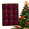 Wine Red Flocked Christmas Ball Ornaments Set Velvet Xmas Tree Hanging Decorations For Holiday Hom 4