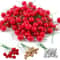 Artificial Red Berry Stems For Christmas Decor Mini Fake Cherry Berries For DIY Wreaths Floral Ar