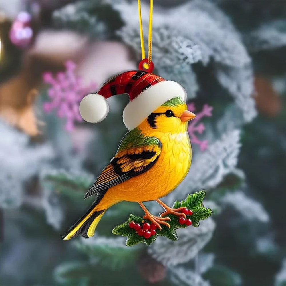 Cartoon Acrylic Christmas Tree Hanging Ornament 2D Flat Xmas Tree Pendant For Holiday Tree Home D 2