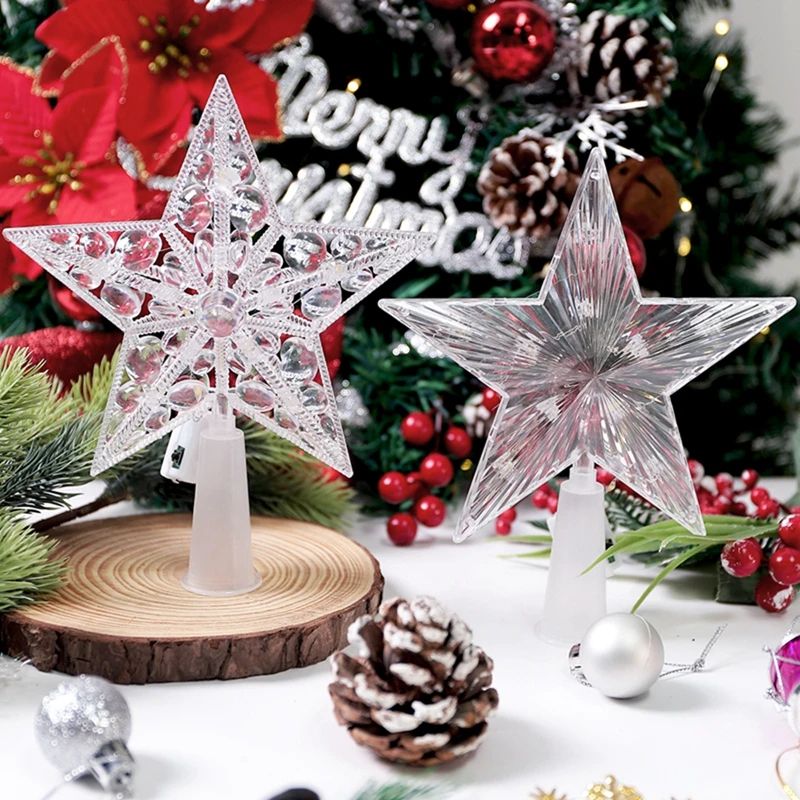 Glowing Star Christmas Tree Ornament Luminous Hanging Star Decoration For Holiday Home Decor 1