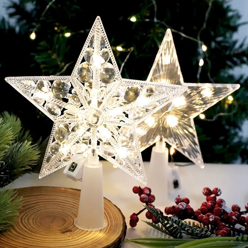 Glowing Star Christmas Tree Ornament Luminous Hanging Star Decoration For Holiday Home Decor 5