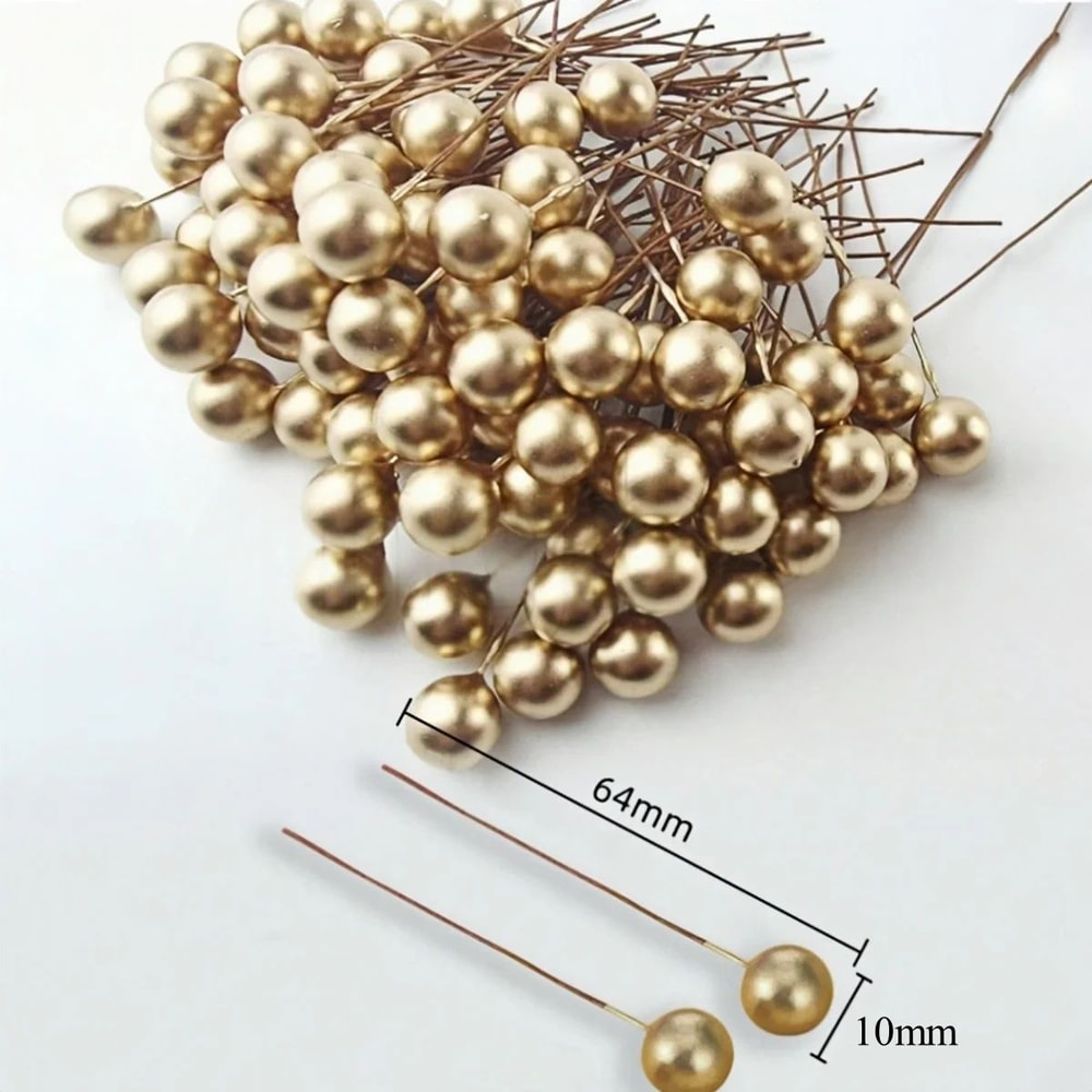 Mini Artificial Christmas Berry Decorations Red Gold Silver Fake Cherry Berries For DIY Wreaths 3