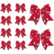 Red Velvet Christmas Wreath Bows 10pcs Holiday Tree Garland Decorative Bows For Festive Home Deco