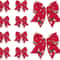 Red Velvet Christmas Wreath Bows 10pcs Holiday Tree Garland Decorative Bows For Festive Home Deco