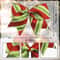 Glitter Red Green Stripe Christmas Burlap Bows 10PCS Festive Wreath Tree Decoration Bows 4
