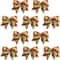 Glitter Red Green Stripe Christmas Burlap Bows 10PCS Festive Wreath Tree Decoration Bows 0