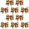 Glitter Red Green Stripe Christmas Burlap Bows 10PCS Festive Wreath Tree Decoration Bows 5