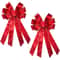 Large Red Velvet Burlap Christmas Wreath Bows 2 Pcs Holiday Tree Topper Front Door Decoration Bow 2