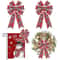 Vintage Buffalo Plaid Christmas Wreath Bows 2 Pcs Red Snowflake Holiday Tree Door Decoration Bows 0