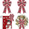 Vintage Buffalo Plaid Christmas Wreath Bows 2 Pcs Red Snowflake Holiday Tree Door Decoration Bows 5