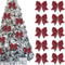 Red Black Buffalo Plaid Christmas Wreath Bows 10 Pcs Snowflake Burlap Tree Door Decoration Bows 0
